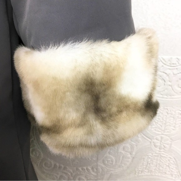 Hal Rubenstein gray leopard lined faux fur jacket Medium Penny Lane coat - Picture 5 of 14